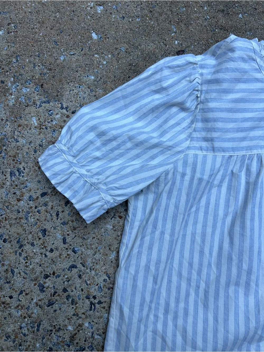 Madewell 100% Cotton Striped Peasant Blouse Blue & White Stripe Size Medium